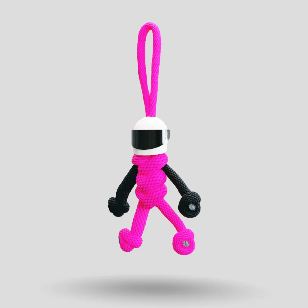 Hot Pink Biker Buddy Paracord Keychain - Image 41