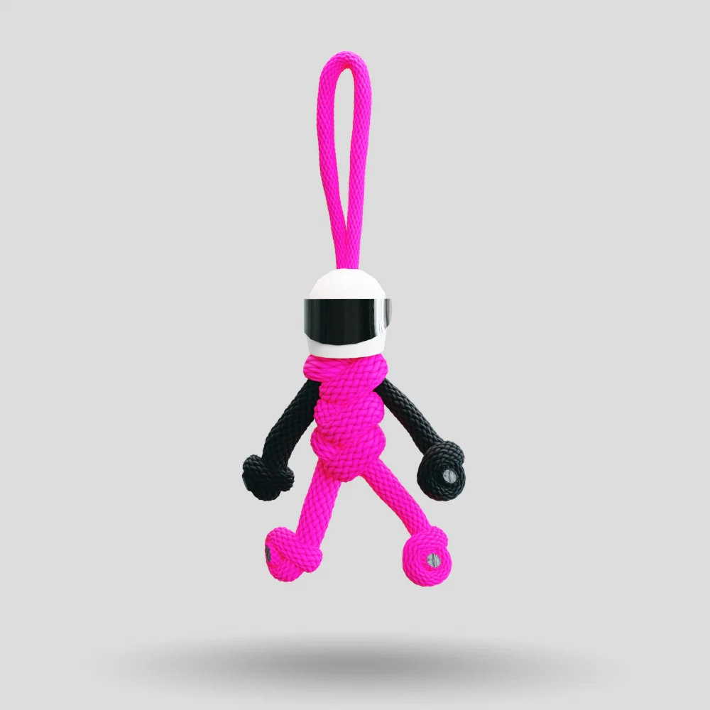 Hot Pink Biker Buddy Paracord Keychain - Image 42