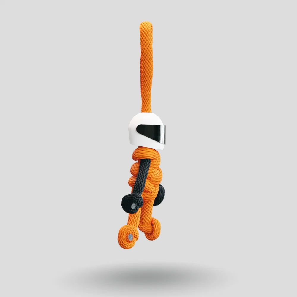 Orange Biker Buddy Paracord Keychain - Image 11