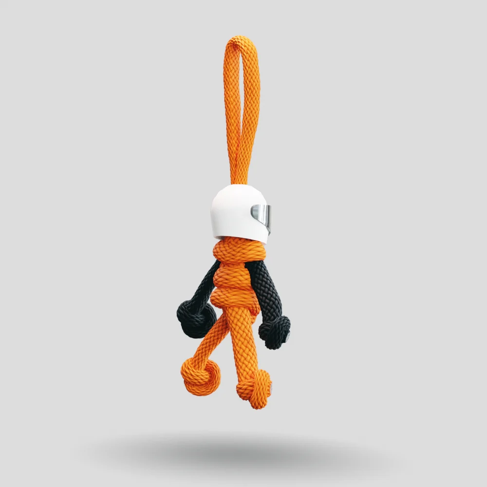 Orange Biker Buddy Paracord Keychain - Image 17