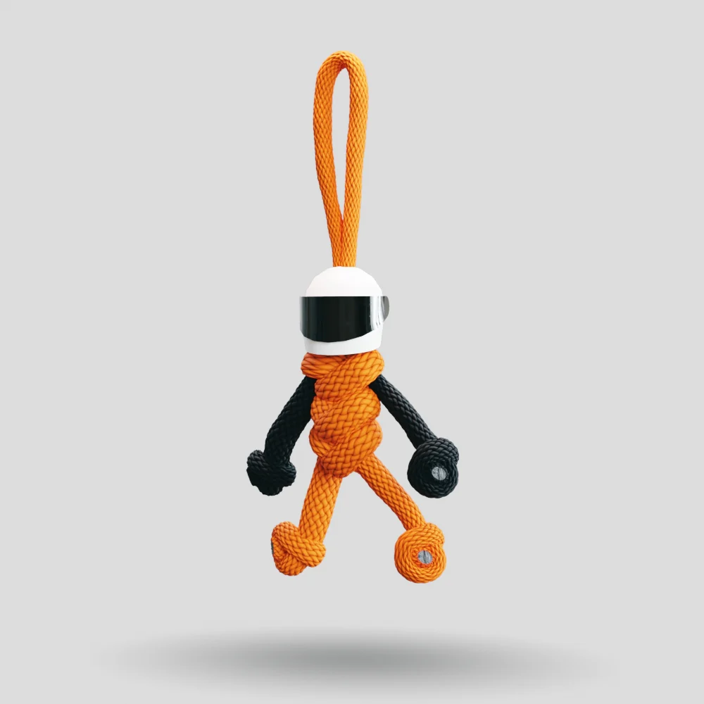 Orange Biker Buddy Paracord Keychain - Image 40