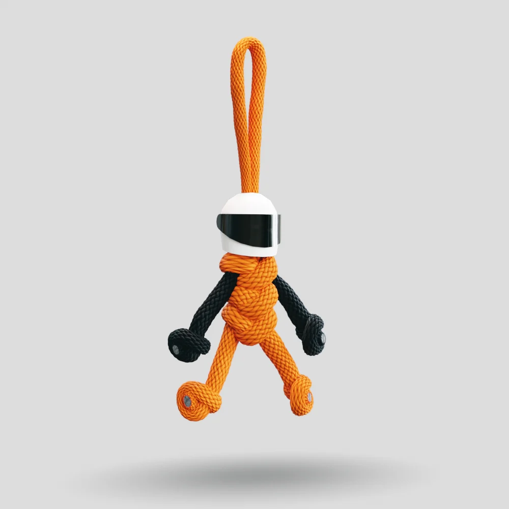 Orange Biker Buddy Paracord Keychain - Image 5