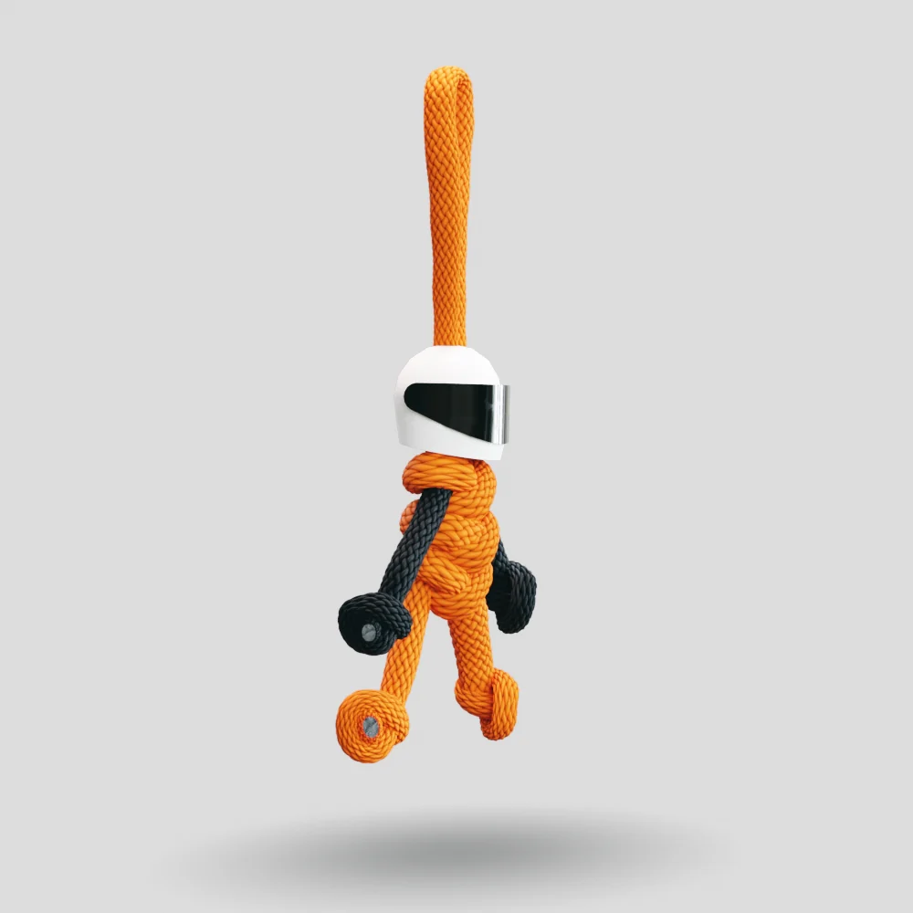 Orange Biker Buddy Paracord Keychain - Image 9