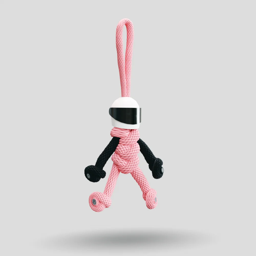 Pink Biker Buddy Paracord Keychain - Image 5