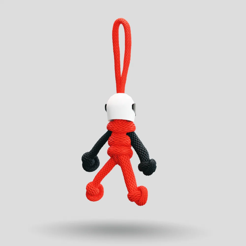 Red Biker Buddy Paracord Keychain - Image 20