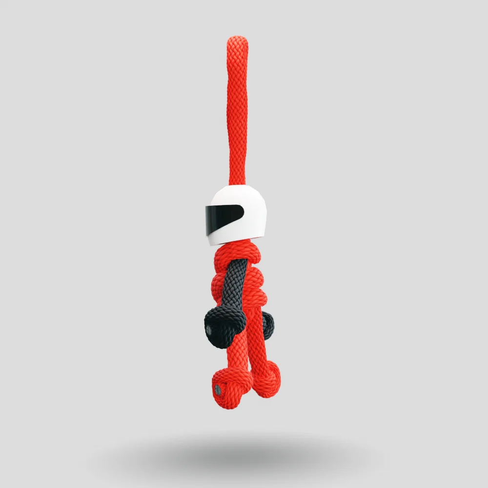 Red Biker Buddy Paracord Keychain - Image 51