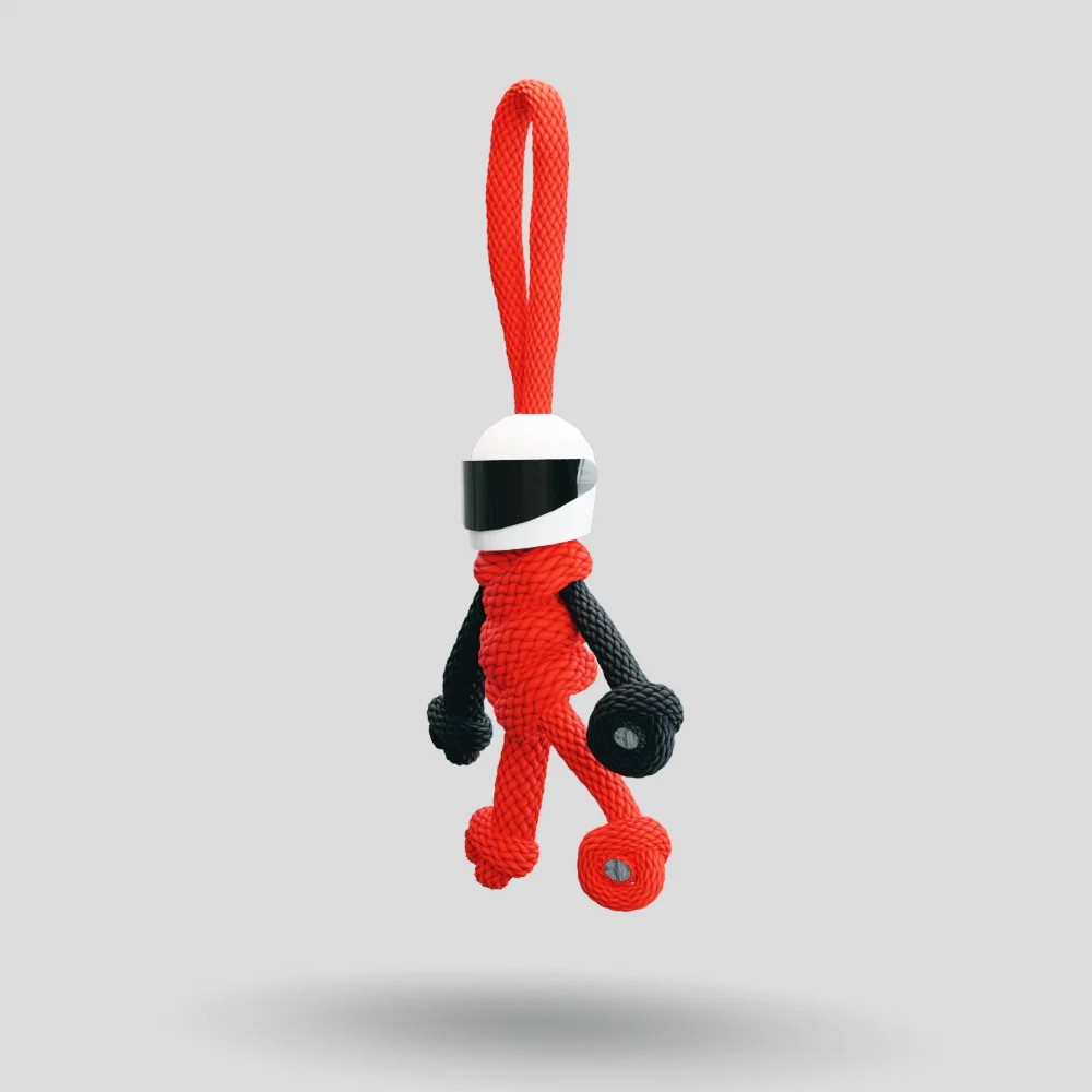 Red Biker Buddy Paracord Keychain - Image 57