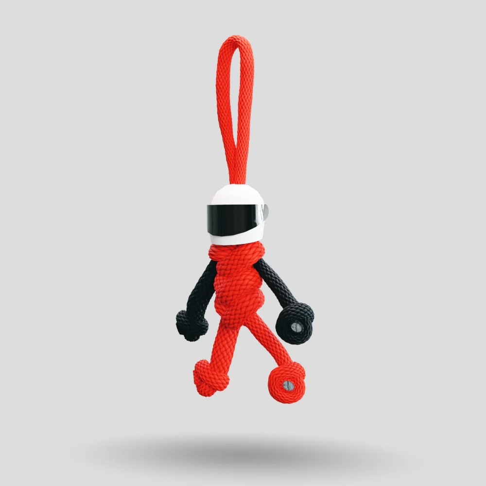 Red Biker Buddy Paracord Keychain - Image 59