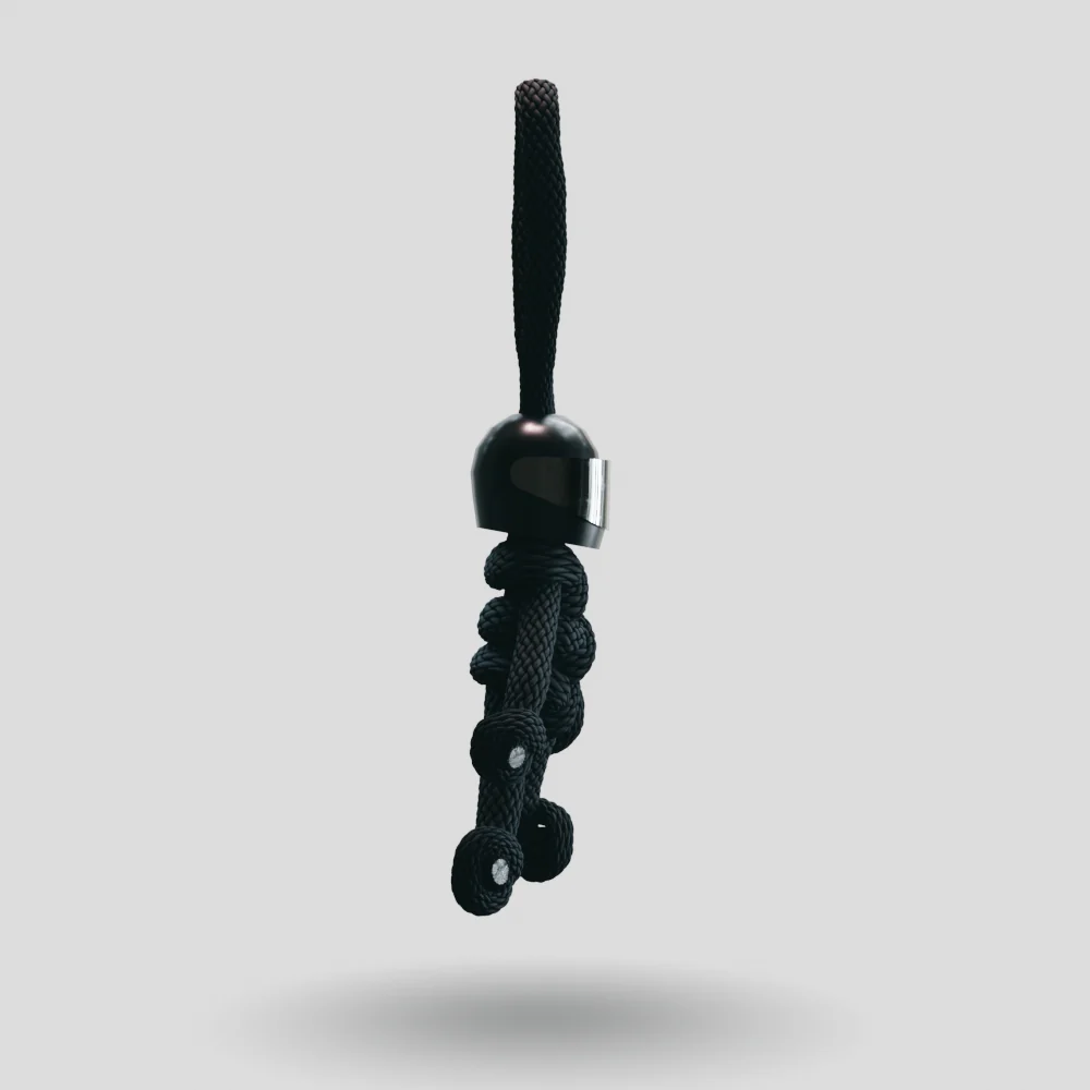 Black Biker Buddy Paracord Keychain - Image 12