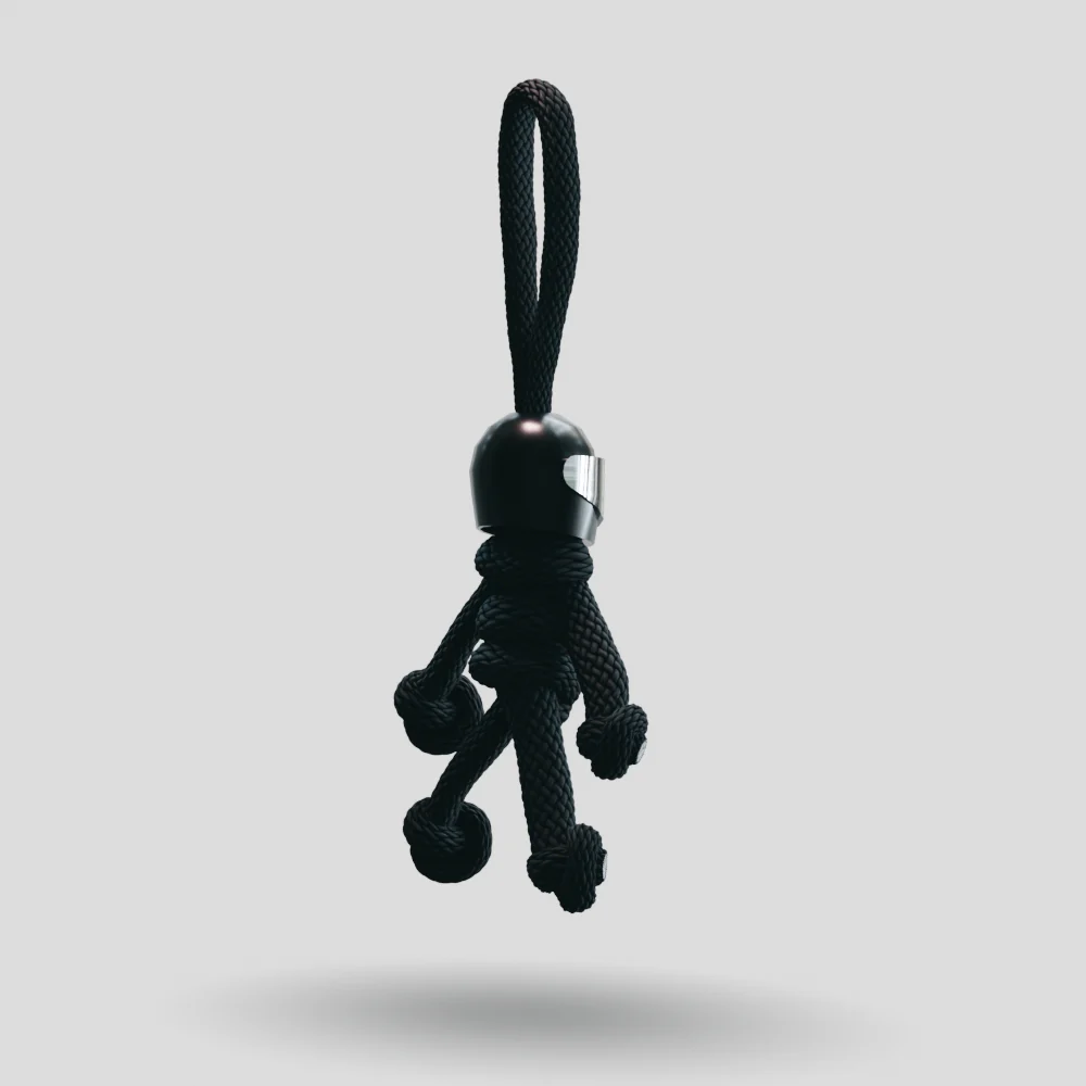 Black Biker Buddy Paracord Keychain - Image 17