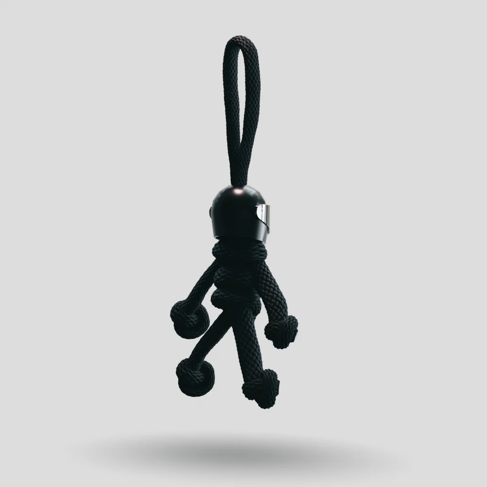 Black Biker Buddy Paracord Keychain - Image 18