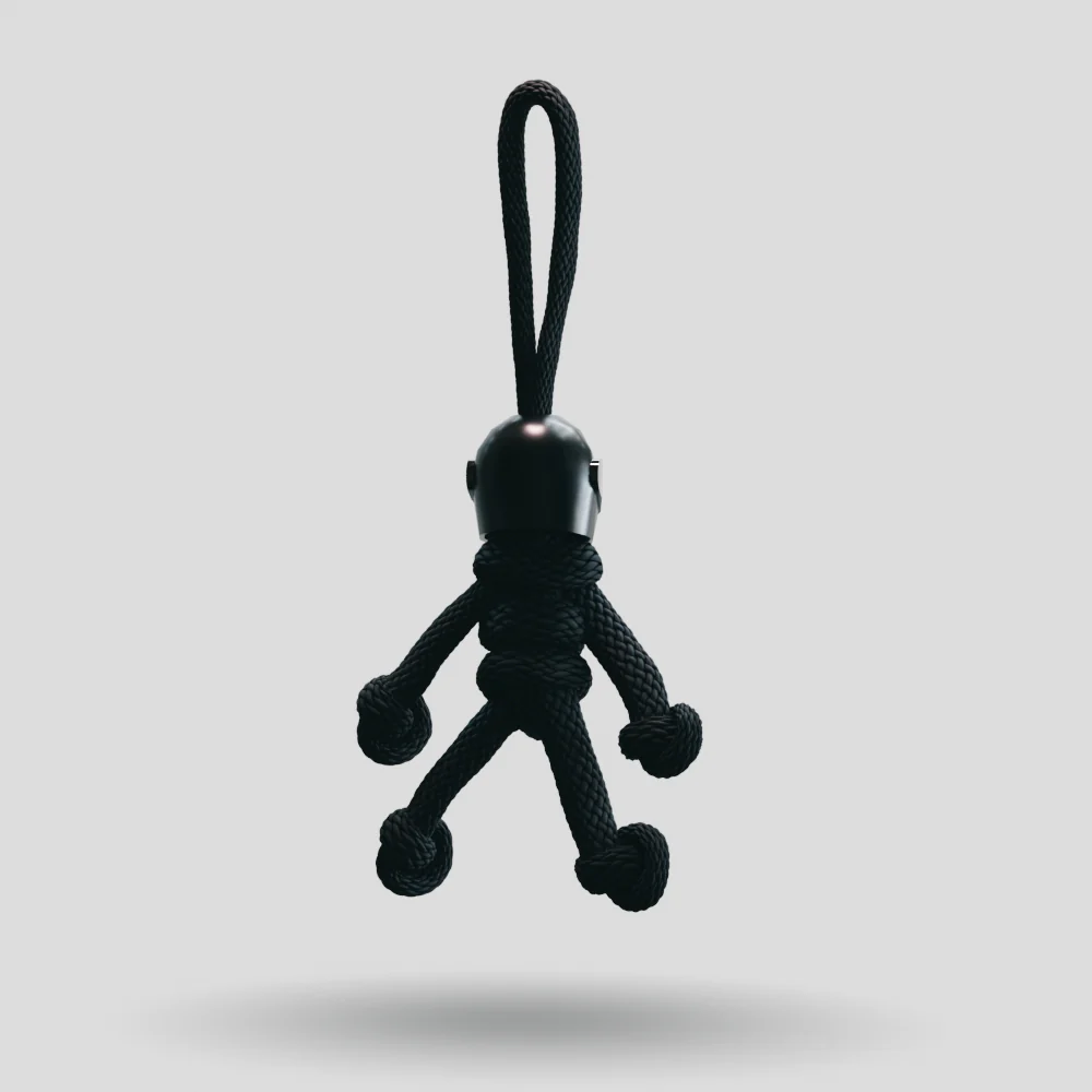 Black Biker Buddy Paracord Keychain - Image 21