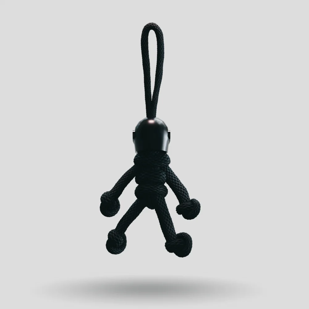 Black Biker Buddy Paracord Keychain - Image 22