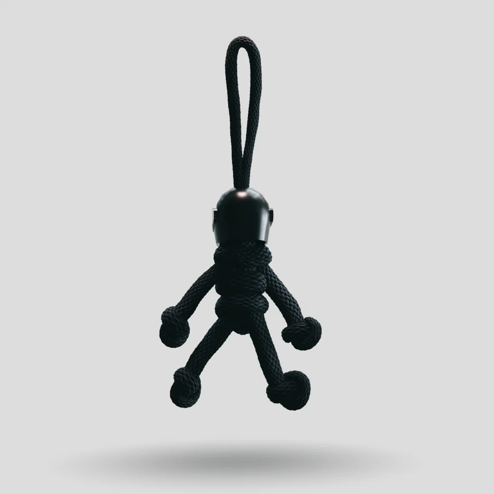 Black Biker Buddy Paracord Keychain - Image 23