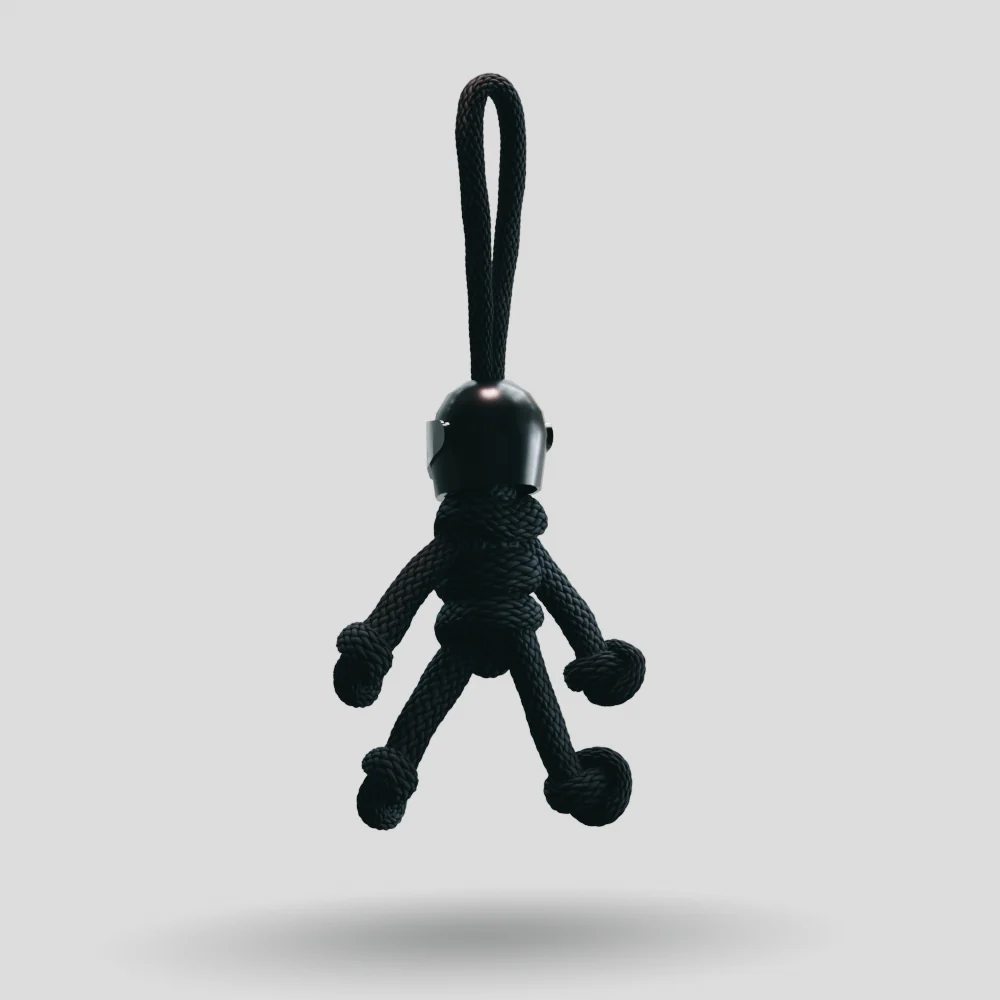 Black Biker Buddy Paracord Keychain - Image 25