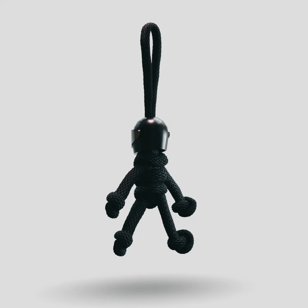 Black Biker Buddy Paracord Keychain - Image 26