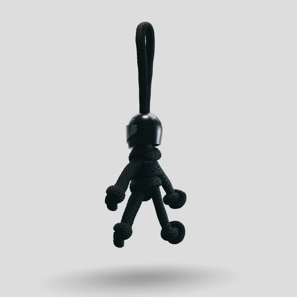 Black Biker Buddy Paracord Keychain - Image 27