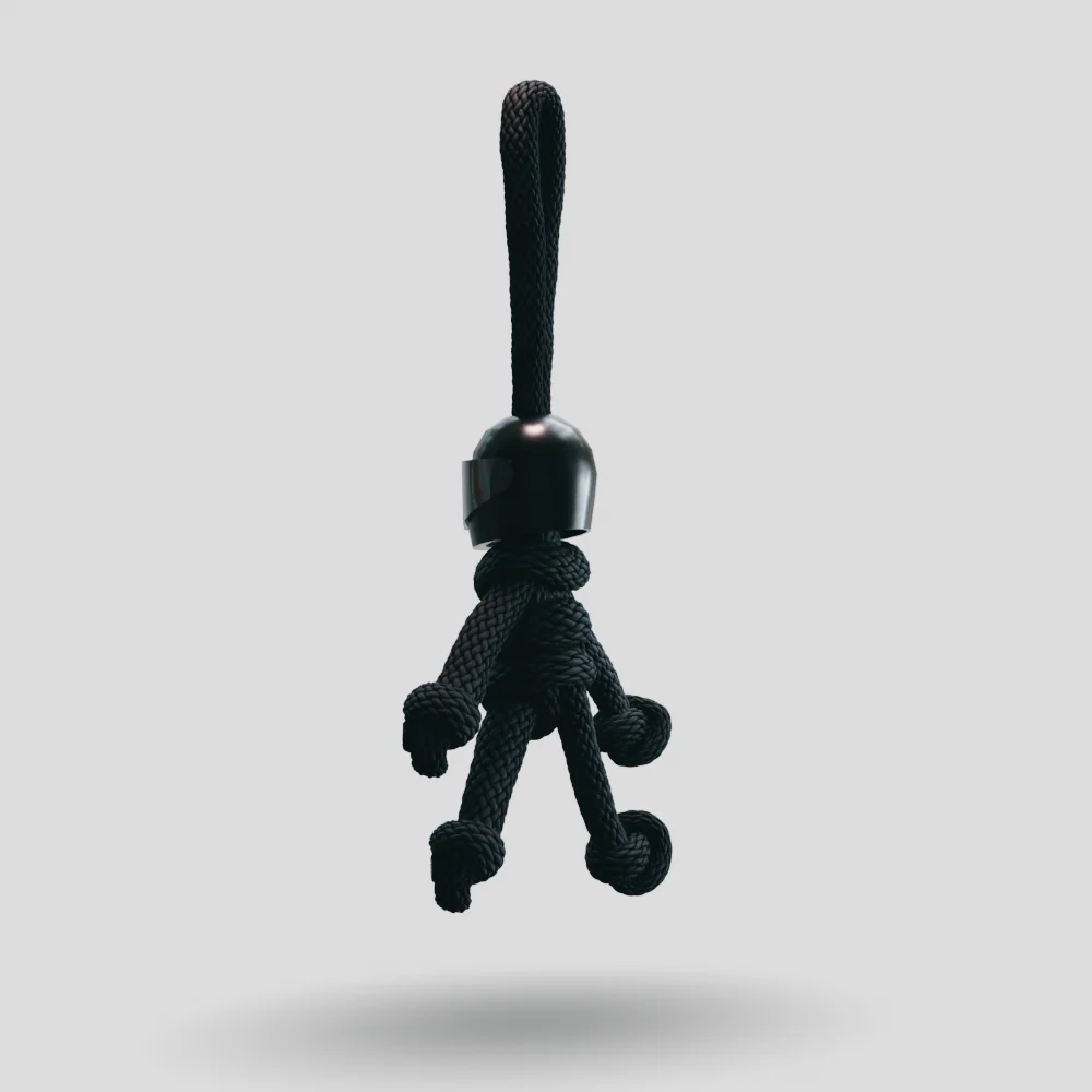 Black Biker Buddy Paracord Keychain - Image 28