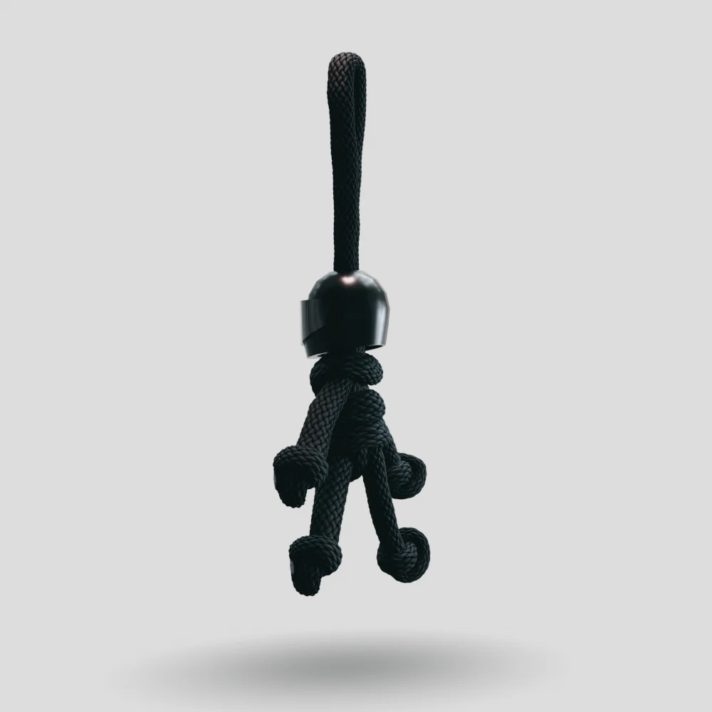 Black Biker Buddy Paracord Keychain - Image 29