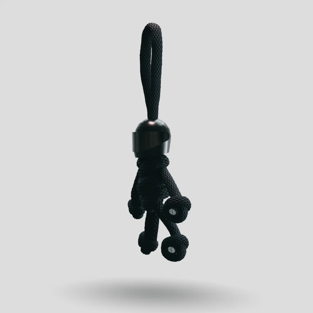 Black Biker Buddy Paracord Keychain - Image 36