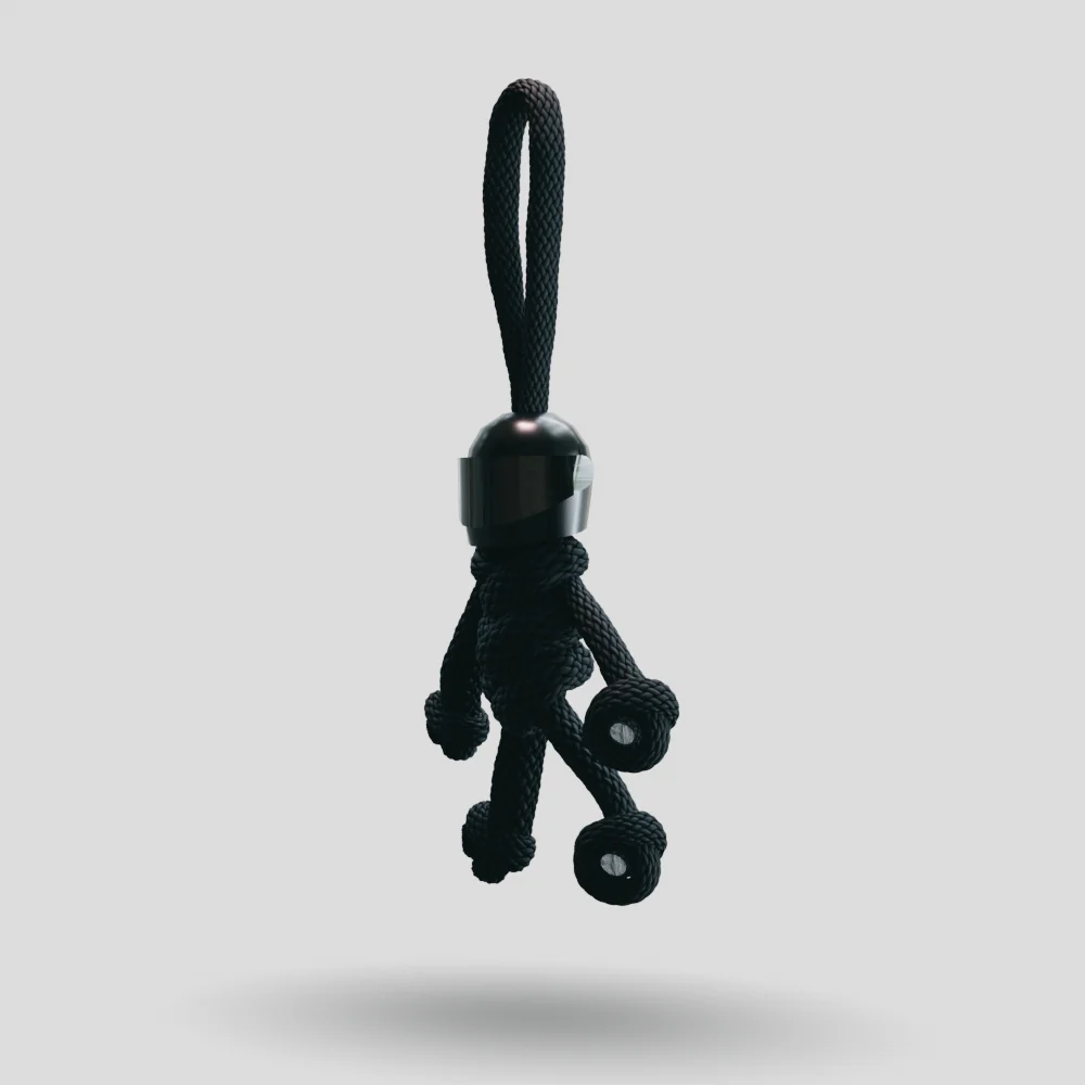 Black Biker Buddy Paracord Keychain - Image 37