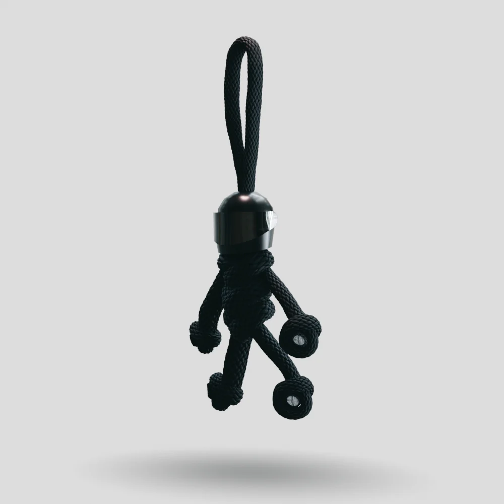 Black Biker Buddy Paracord Keychain - Image 38