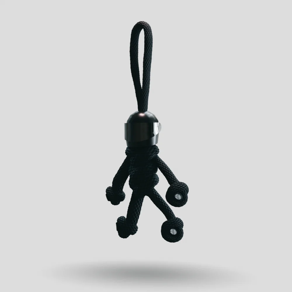 Black Biker Buddy Paracord Keychain - Image 39