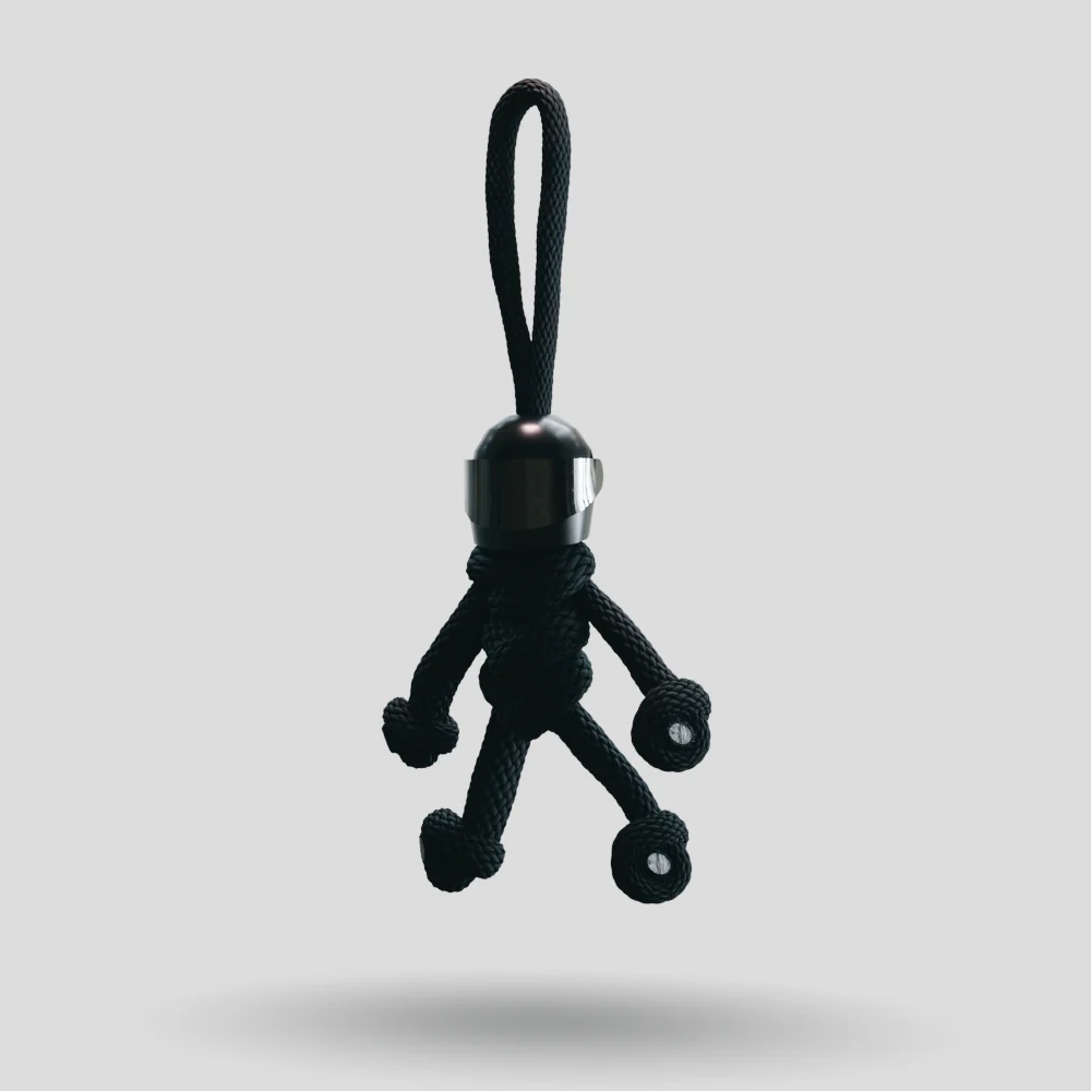 Black Biker Buddy Paracord Keychain - Image 40