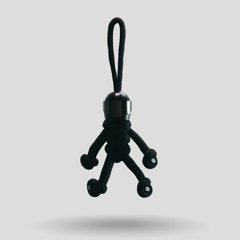 Black Biker Buddy Paracord Keychain - Image 42