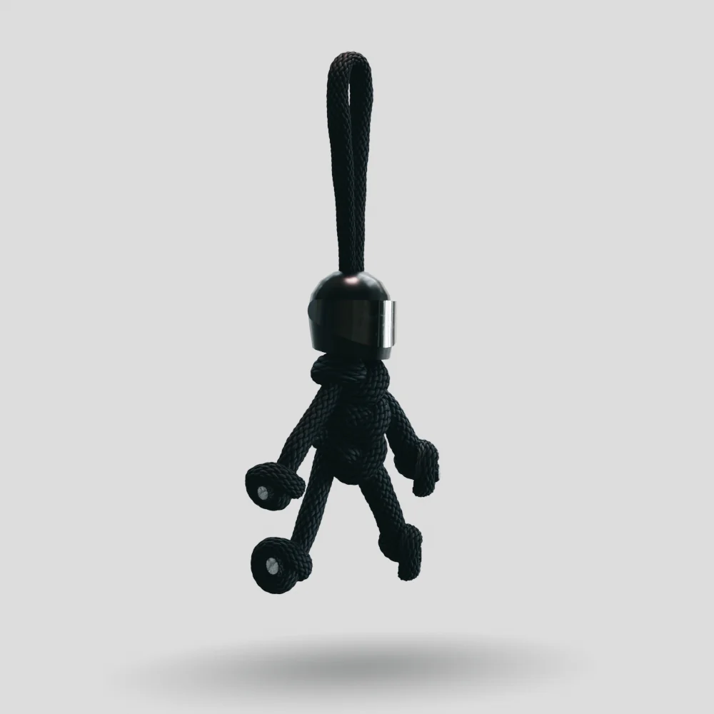 Black Biker Buddy Paracord Keychain - Image 7