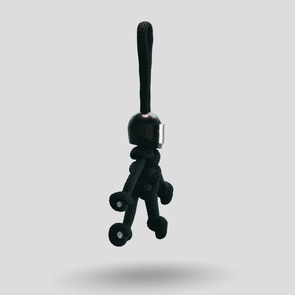 Black Biker Buddy Paracord Keychain - Image 9