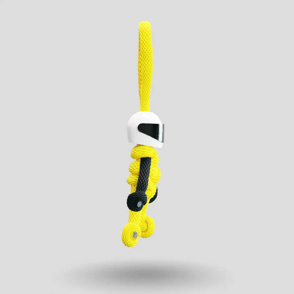 Yellow Biker Buddy Paracord Keychain - Image 13