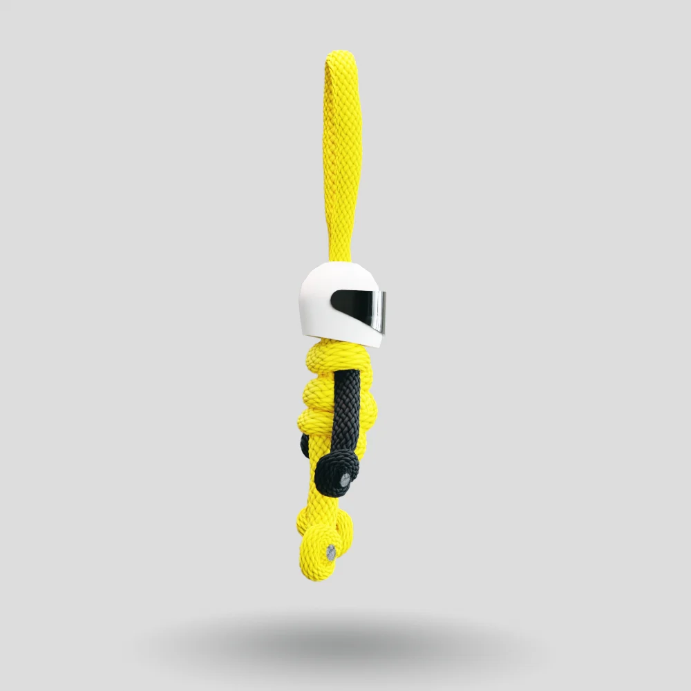 Yellow Biker Buddy Paracord Keychain - Image 14