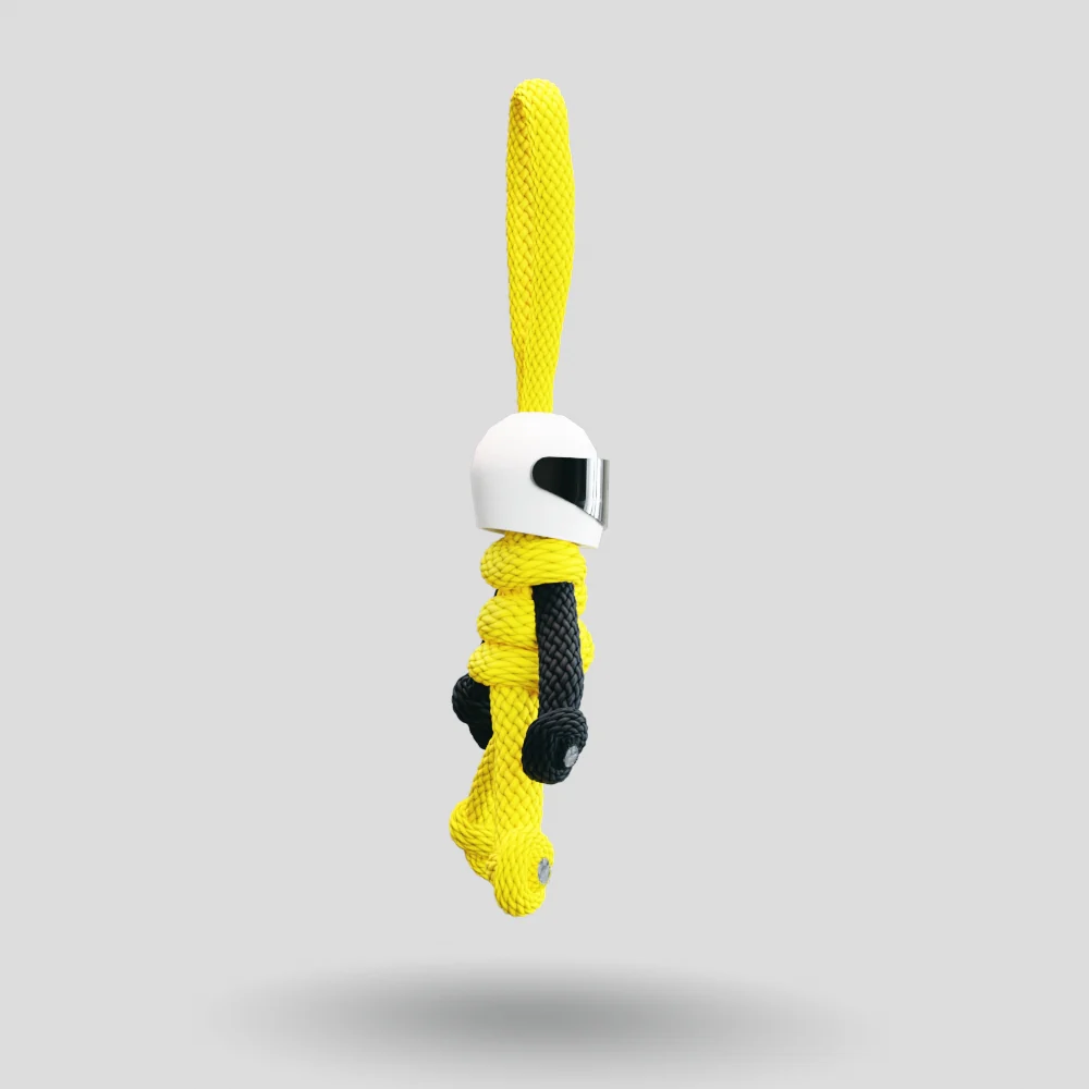 Yellow Biker Buddy Paracord Keychain - Image 15