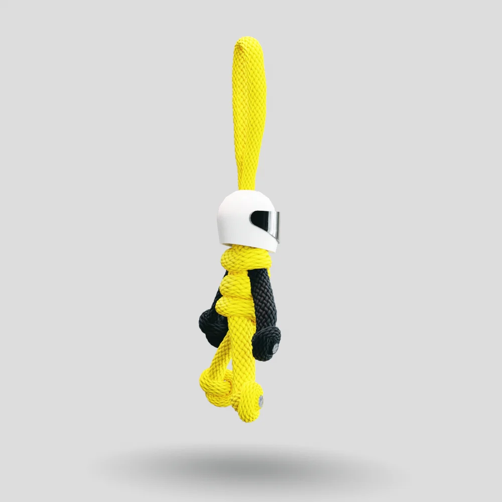 Yellow Biker Buddy Paracord Keychain - Image 16