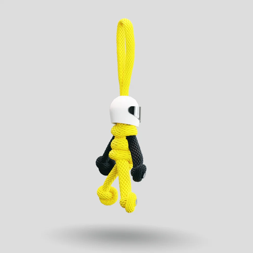 Yellow Biker Buddy Paracord Keychain - Image 17