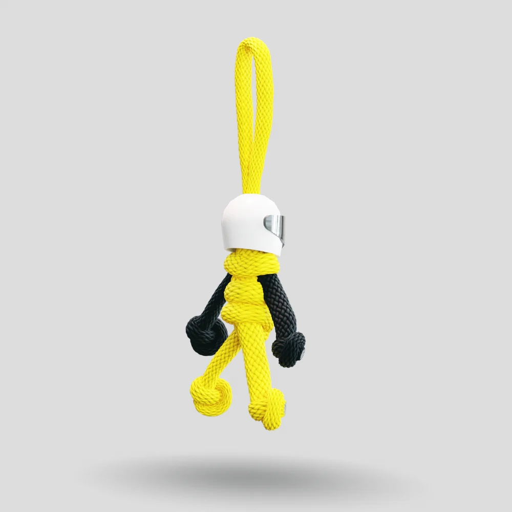 Yellow Biker Buddy Paracord Keychain - Image 18