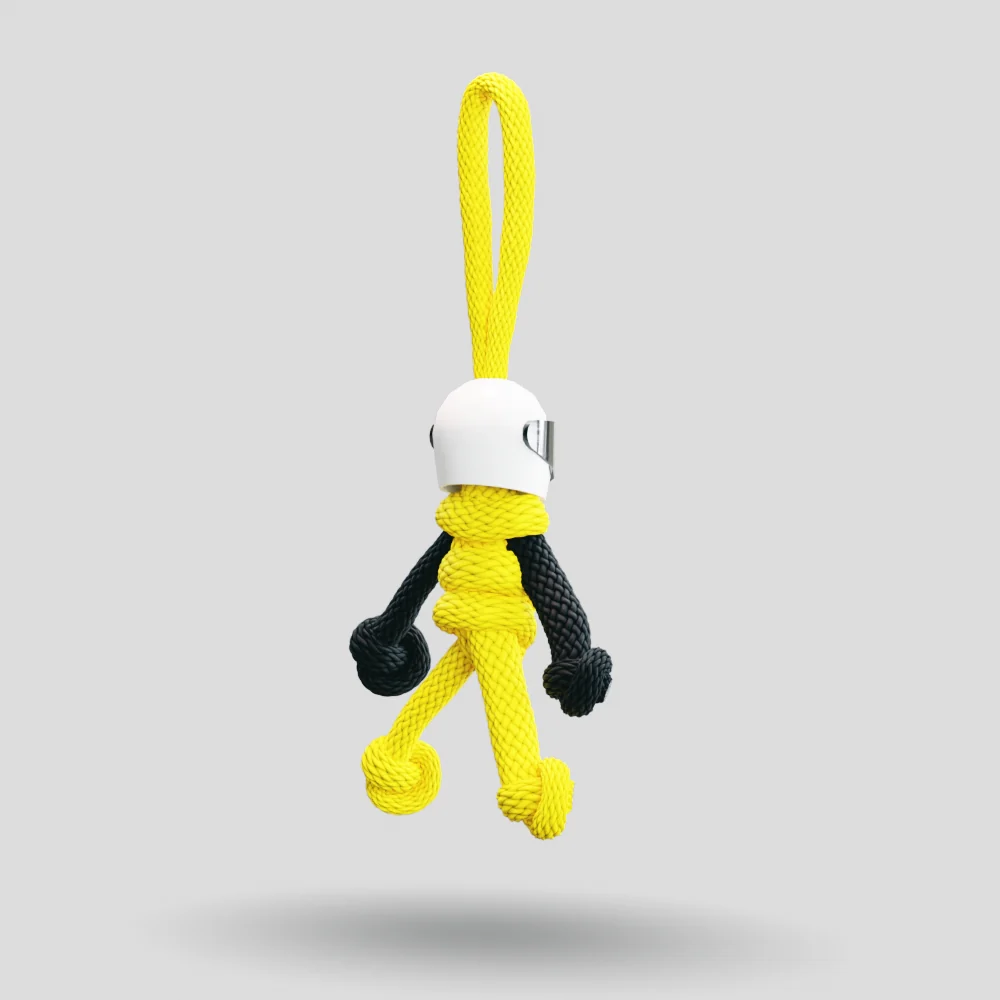 Yellow Biker Buddy Paracord Keychain - Image 19