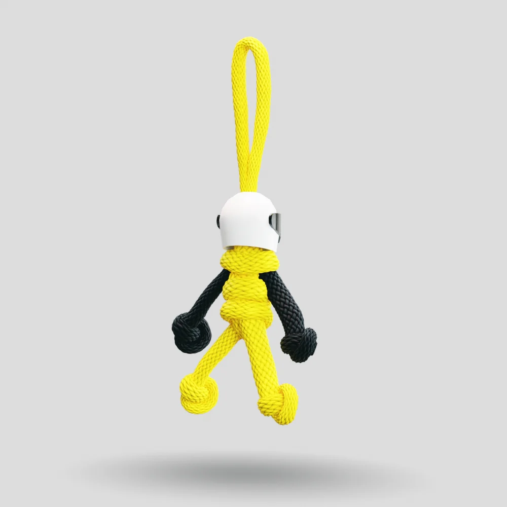 Yellow Biker Buddy Paracord Keychain - Image 20