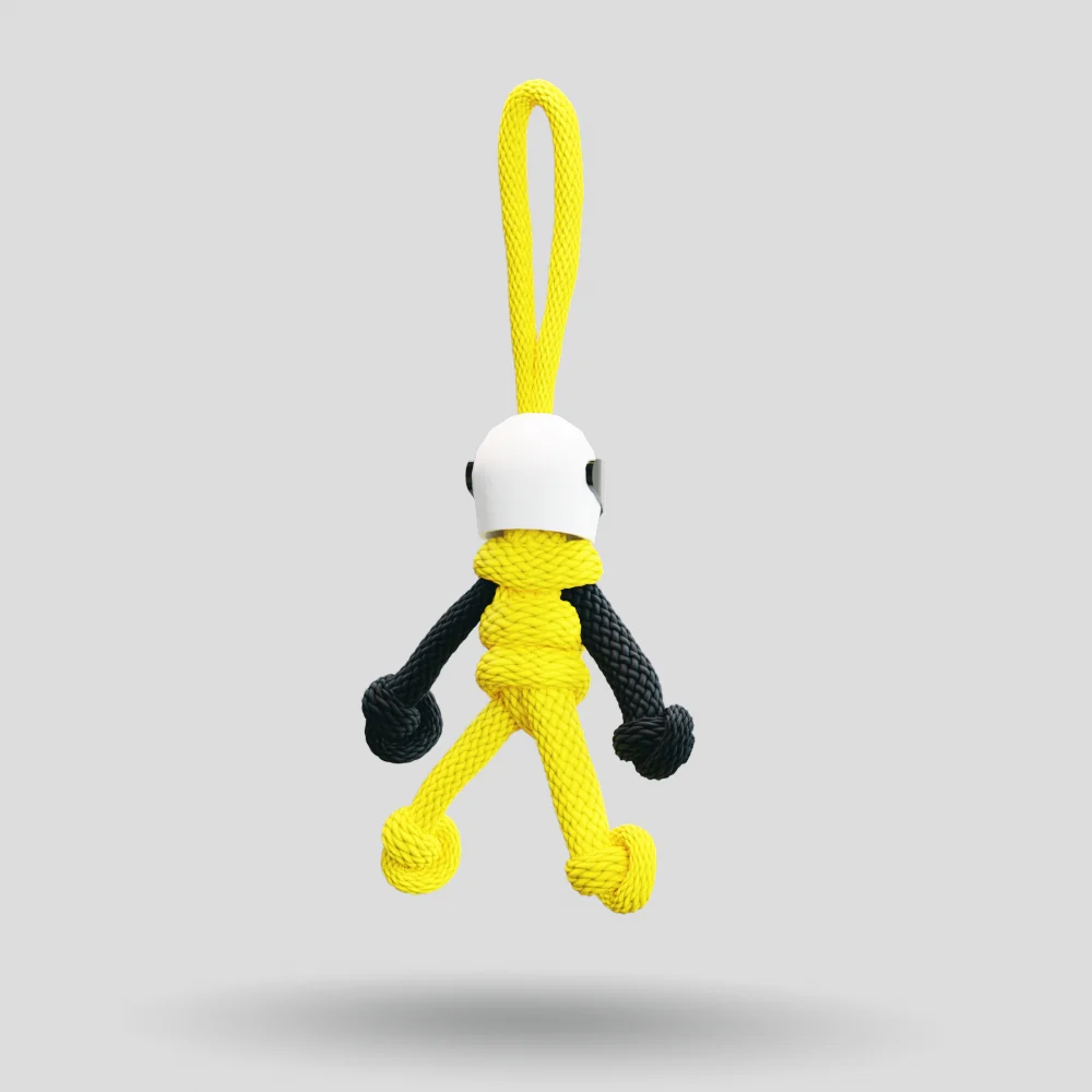 Yellow Biker Buddy Paracord Keychain - Image 21