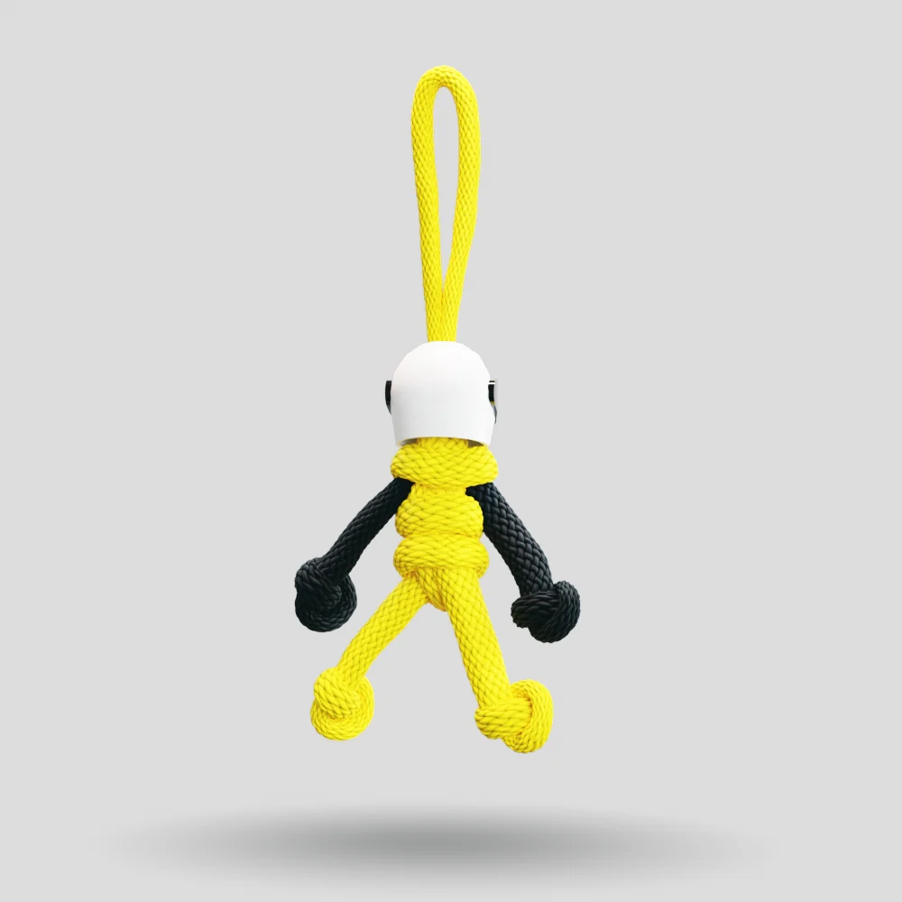 Yellow Biker Buddy Paracord Keychain - Image 22