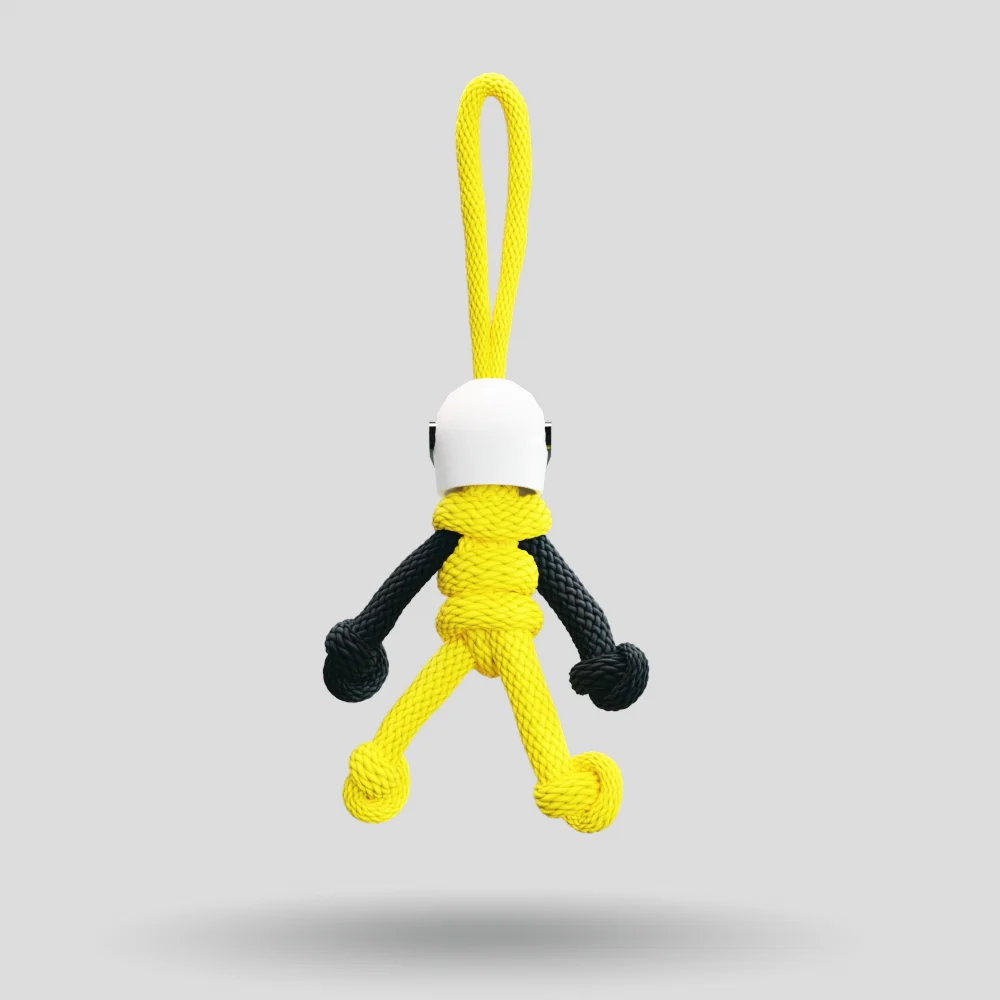 Yellow Biker Buddy Paracord Keychain - Image 23