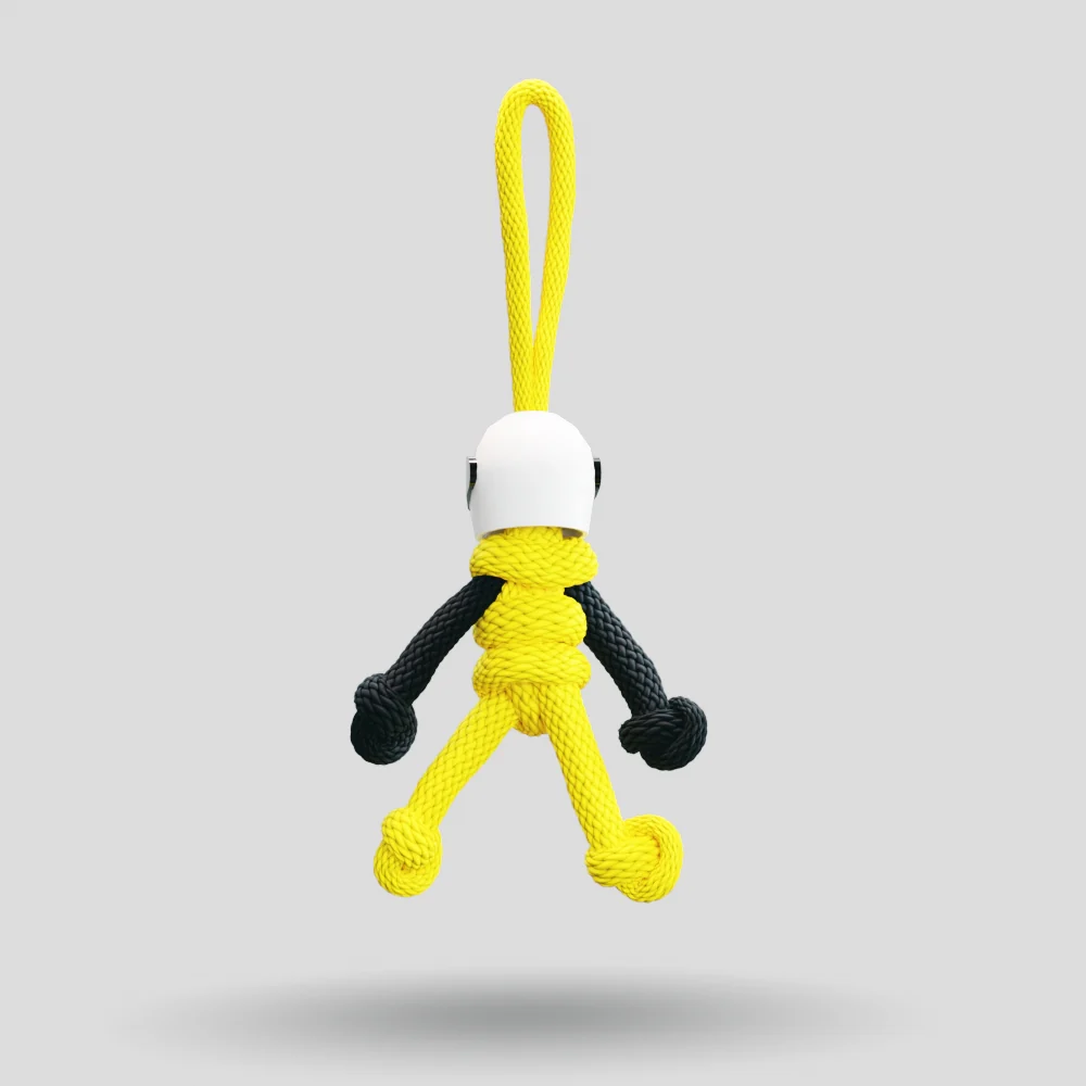 Yellow Biker Buddy Paracord Keychain - Image 24