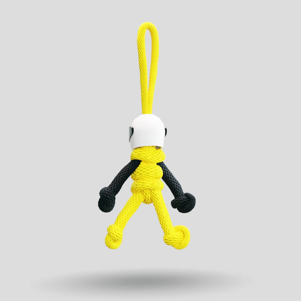 Yellow Biker Buddy Paracord Keychain - Image 25