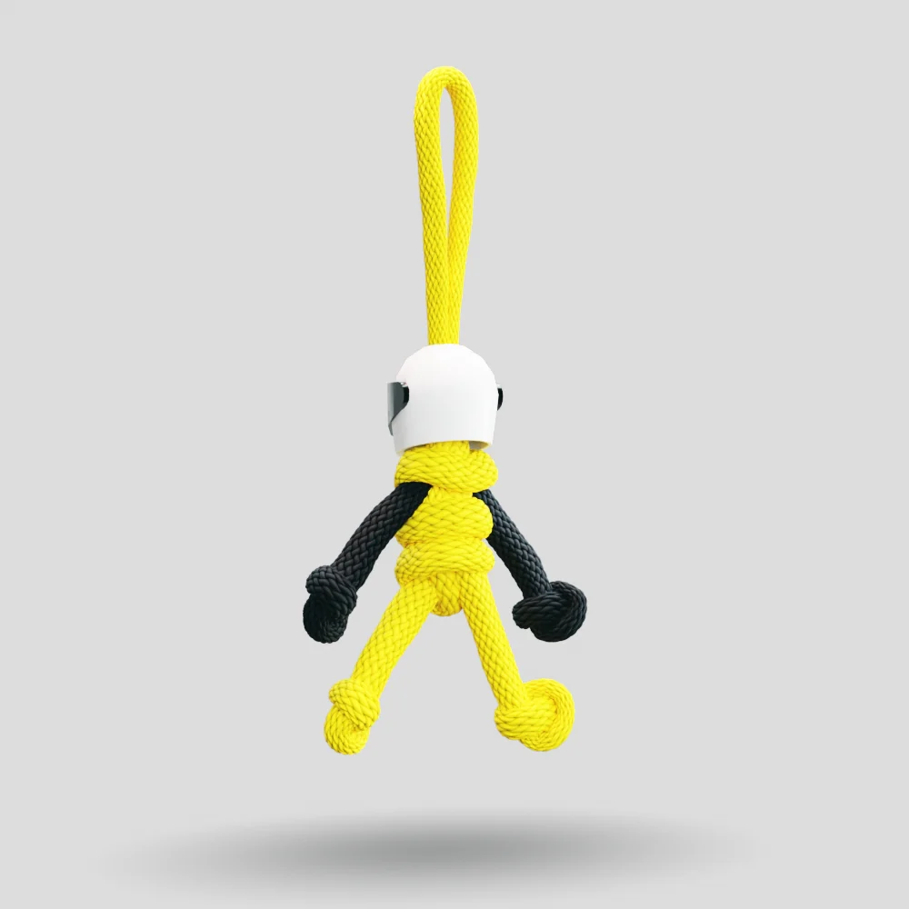 Yellow Biker Buddy Paracord Keychain - Image 26