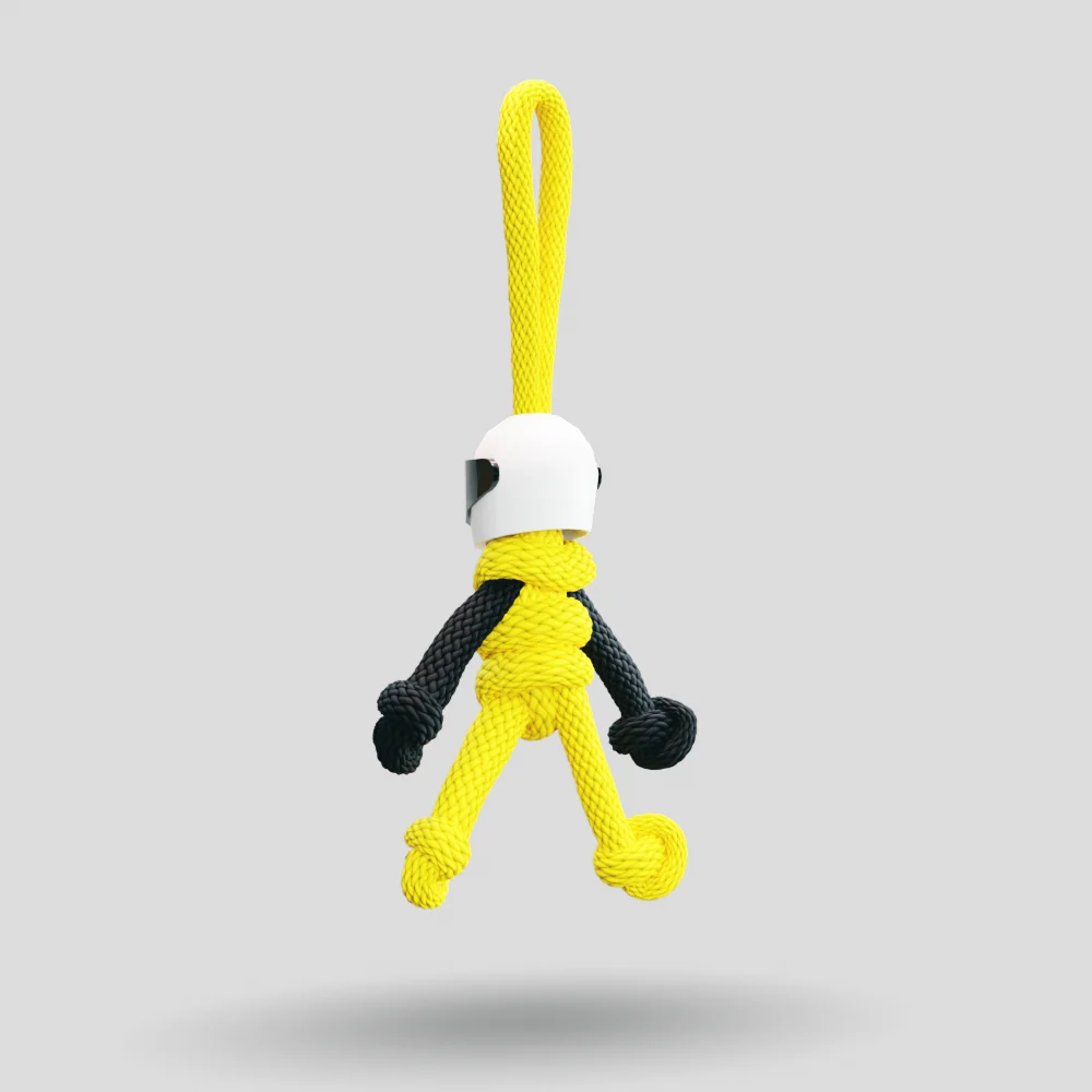 Yellow Biker Buddy Paracord Keychain - Image 27