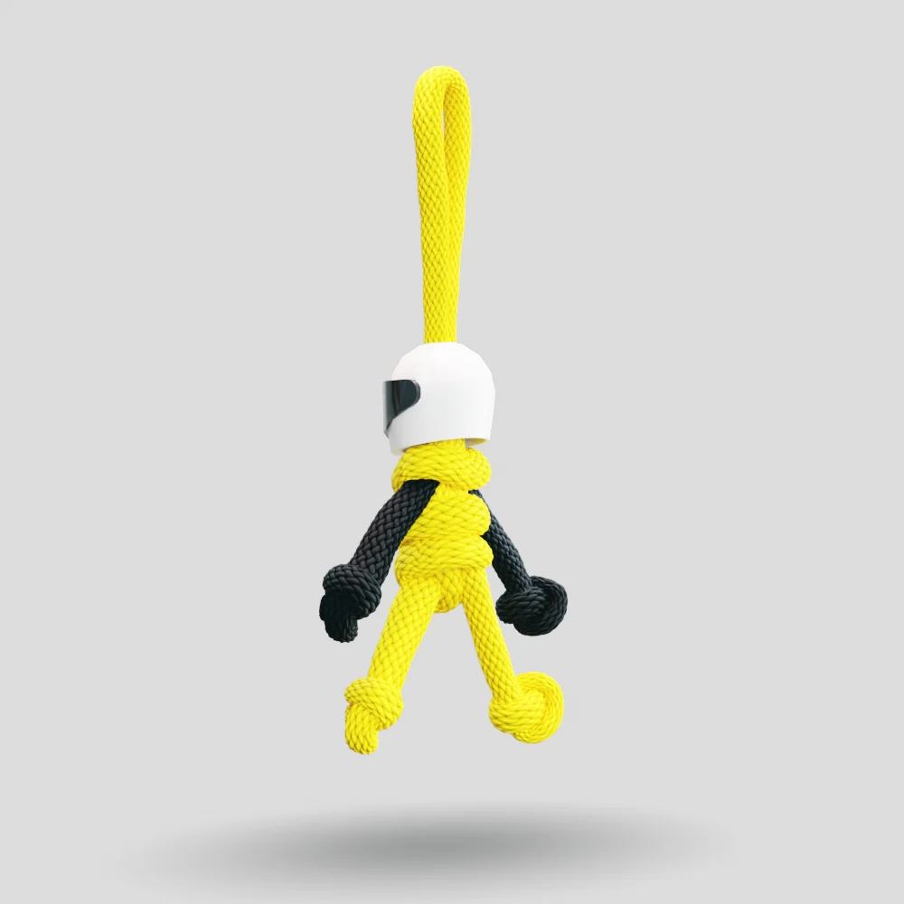 Yellow Biker Buddy Paracord Keychain - Image 28
