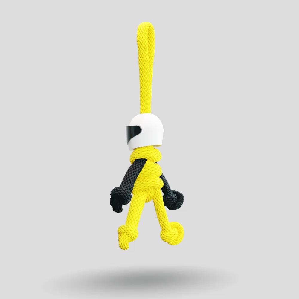 Yellow Biker Buddy Paracord Keychain - Image 29