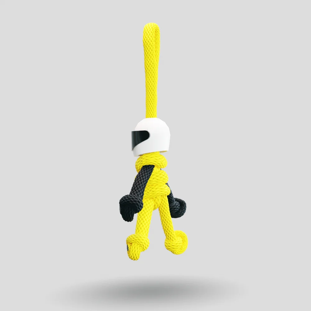 Yellow Biker Buddy Paracord Keychain - Image 30