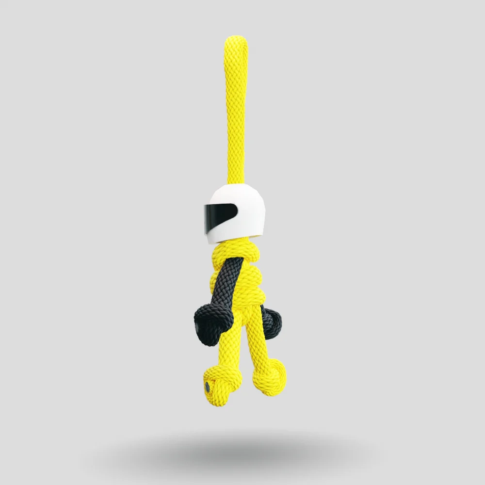 Yellow Biker Buddy Paracord Keychain - Image 31
